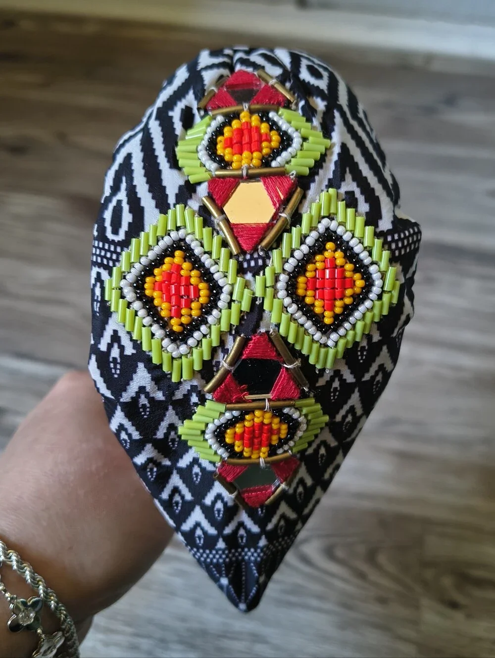 NamJosh Embellished Mirrored Headband One Size